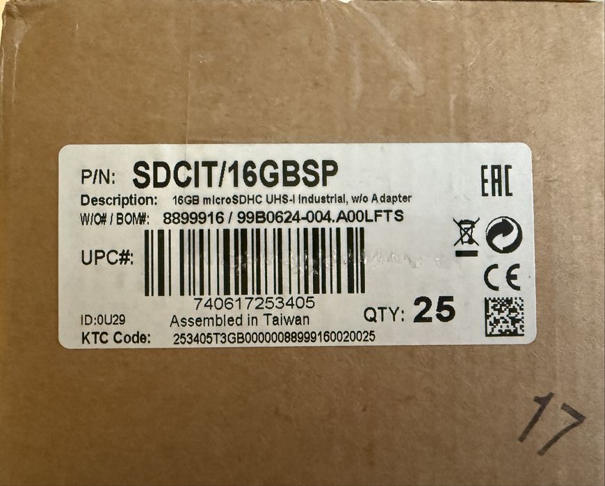 75 bucati Card microSD Kingston 16GB Industrial NOI