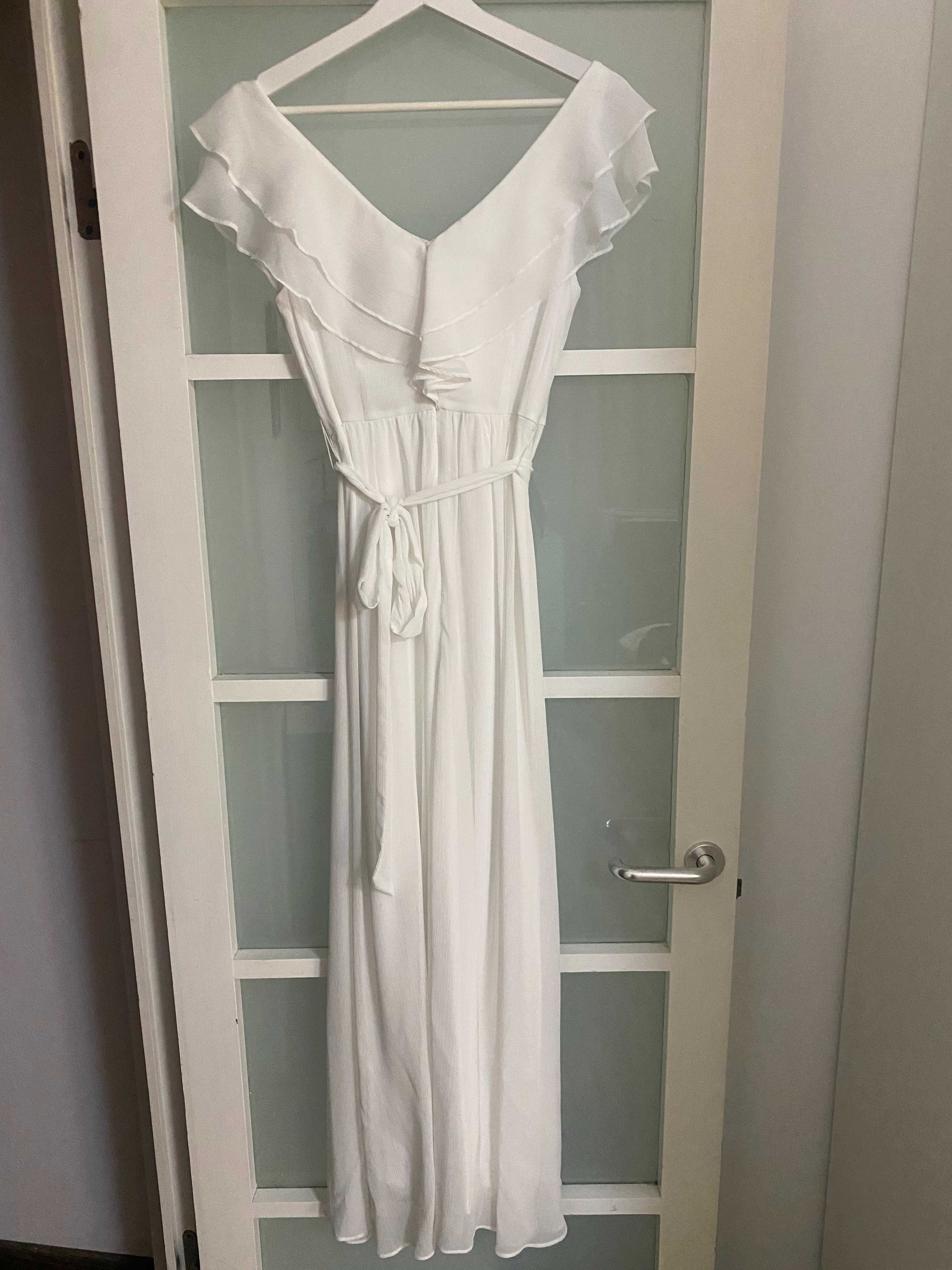 Rochie Alba, DKNY, Lunga, marimea 34/36, stil Zara/mango