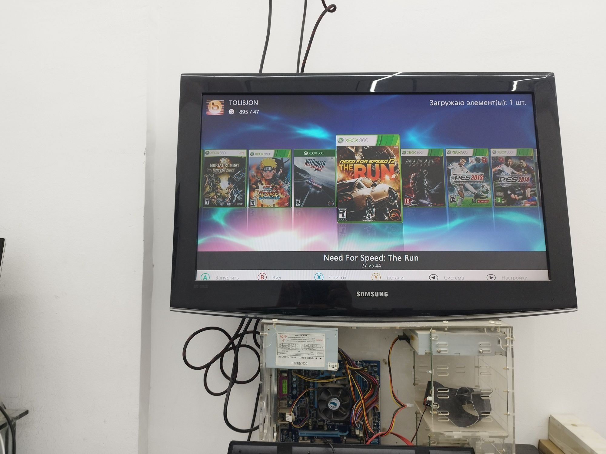 Xbox 360+жостик+игры