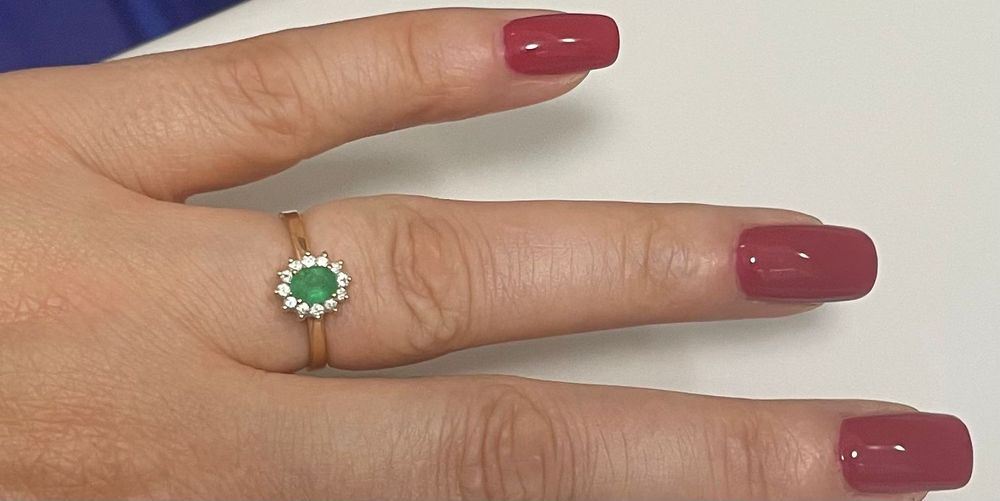 Inel cu Smarald și Diamante,Oferta!
