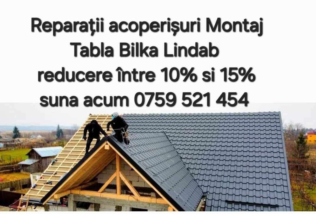 Reparații acoperișuri/Dulgheri Hidroizolații montaj Tablă