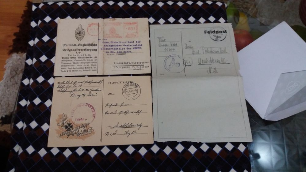 Brevet militar carte poștală scrisoare 1938  insignă tanchista