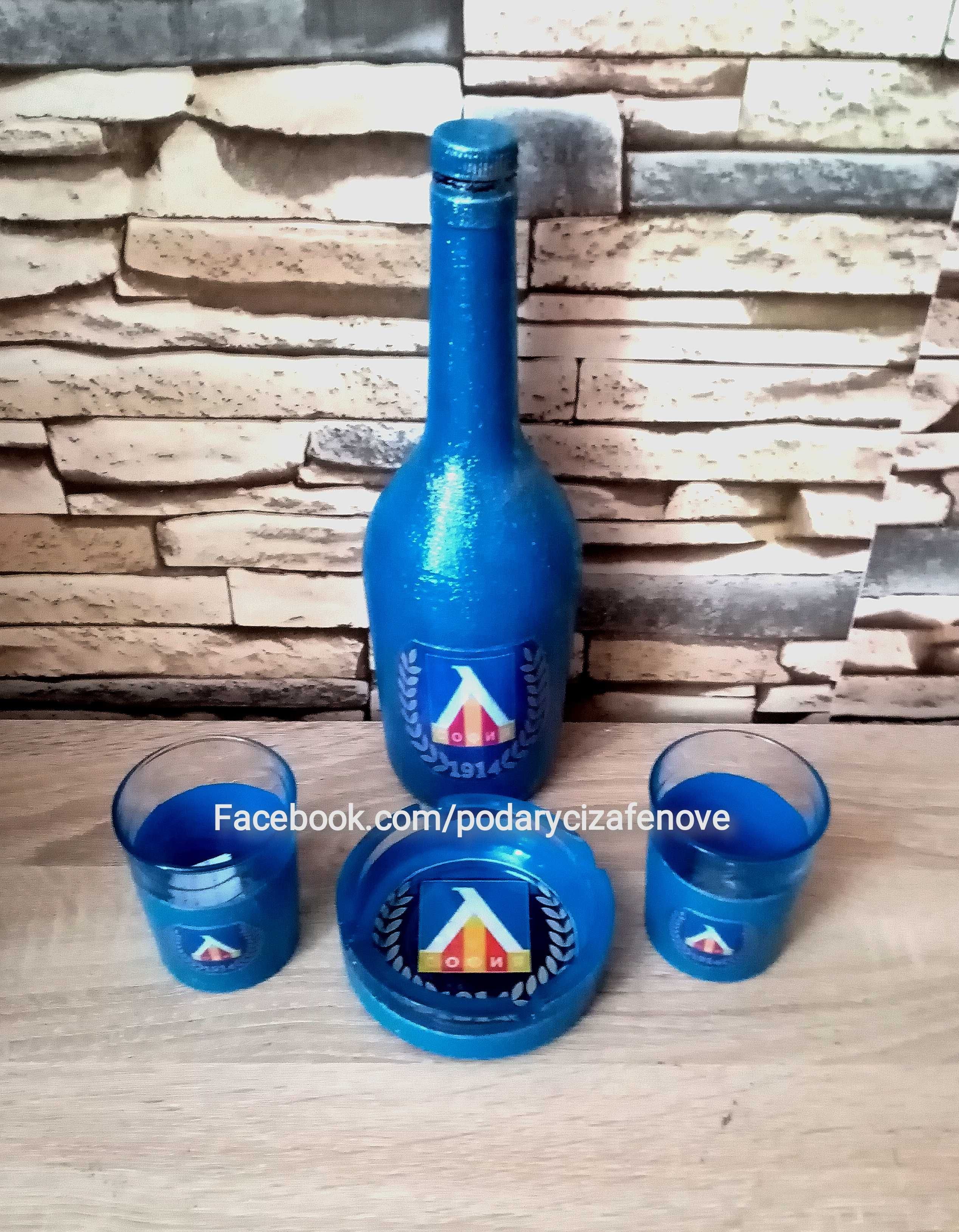Подарък за фен на "ЛЕВСКИ"- Ръчно декорирана бутилка
