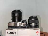 Canon M6 kit cu 2 obiective,2 baterii,