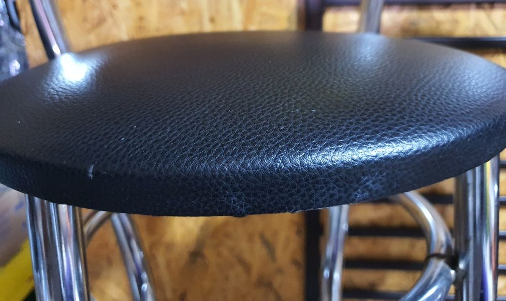 Set 2 Scaune Bar, sezut piele ecologica neagra, stare foarte buna