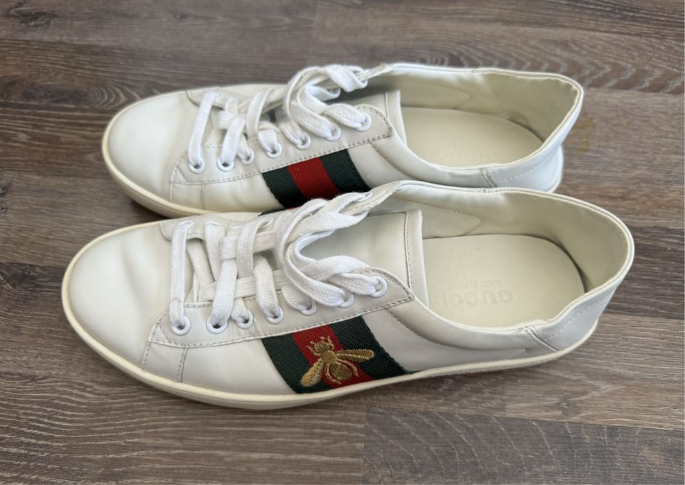 Gucci Ace Bee leather trainers