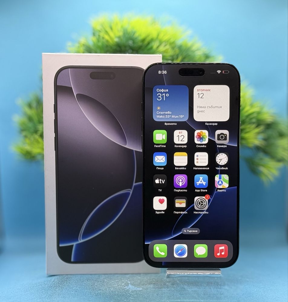 ГАРАНЦИОНЕН!!! Apple iPhone 16 Pro Max, 256GB, 5G, Black Titanium