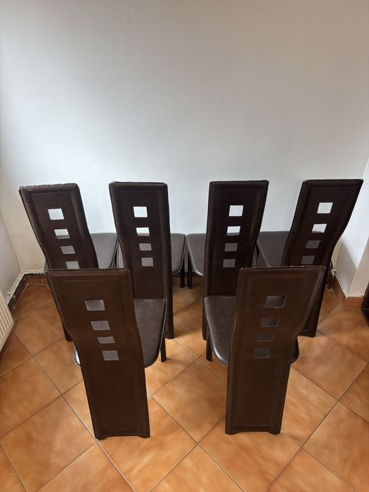 Scaune de piele set 6 buc - utilizate