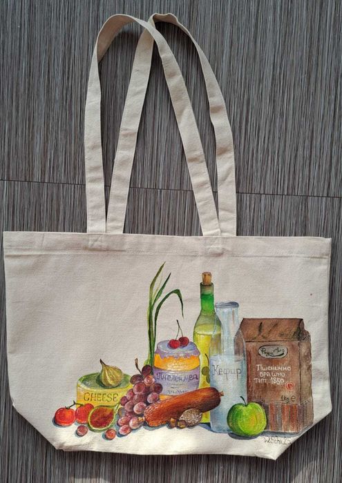 Ръчно рисувани памучни чанти и тениски