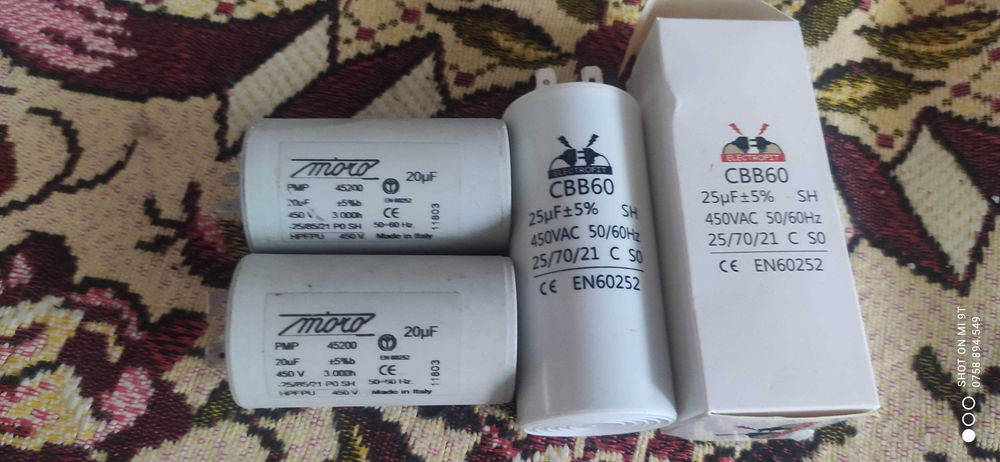 Condensator Pornire Motor 450 V, 15mf, 20mf, 25mf, 25 uf