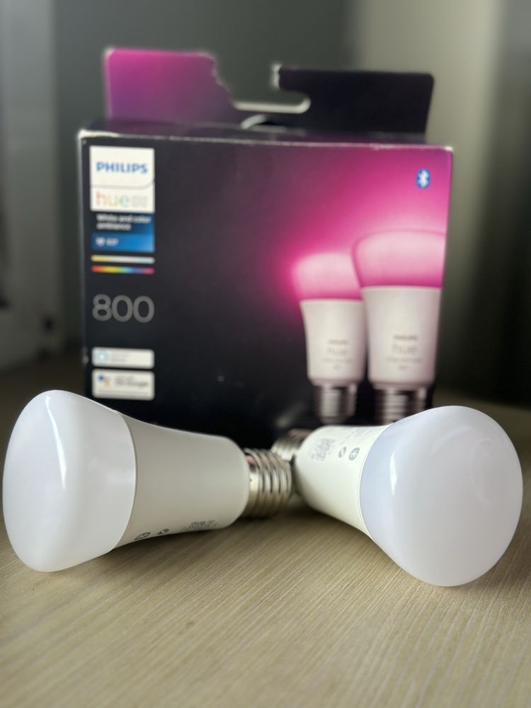 SET 2x bec LED dimabil Philips Hue White And Color Ambiance