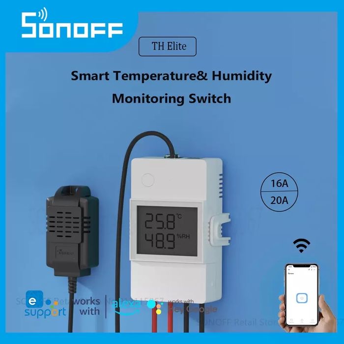 Sonoff TH16 WiFi ELITE Мониторинг на температурата и влажността