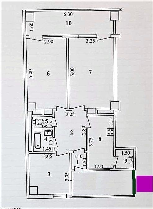 Трёхкомнатная квартира в Центре. Ц-1, Роддом 6, Сквер. Рядом всё есть.