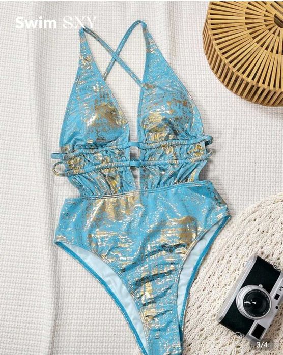 Бански два броя(цял в синьо и бански от две части,М