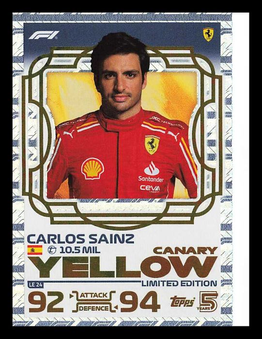 Topps F1 Turbo Attax 2024 Limited Edition 13 , 18 , 22 , 23 ,24 , 25