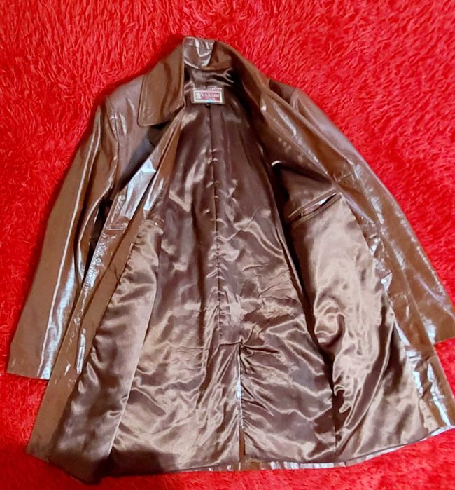 Натуральный кожаный плащ