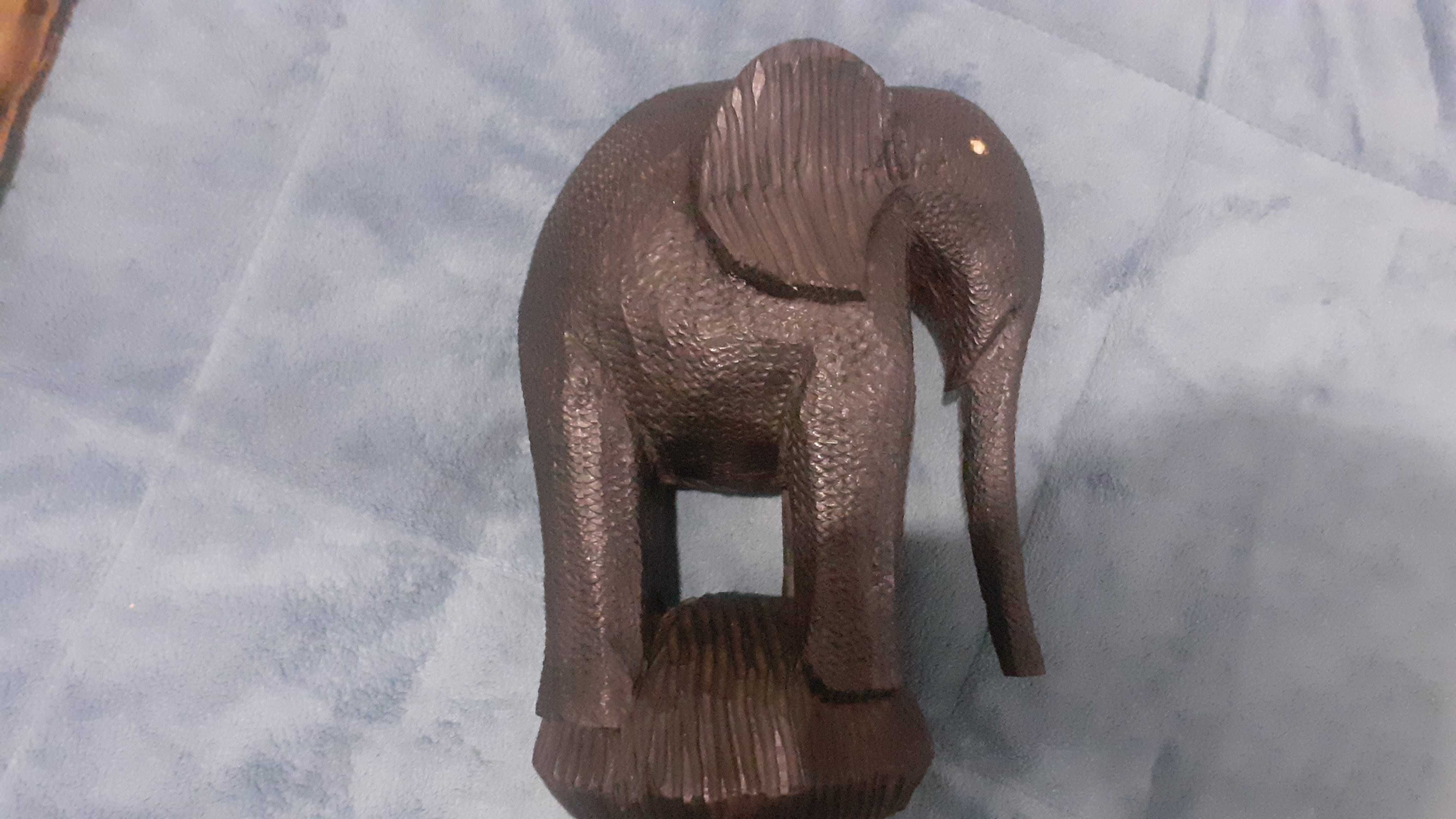Sculptura Elefant, lemn abanos, masiva