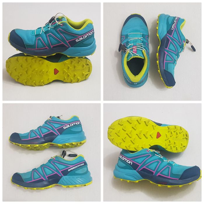 Pantofi sport, trail SALOMON SPEEDCROSS turcuaz-verde Nr. 32 EU unisex