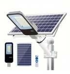 Lampa cu incarcare solara 100W 350LED cu Telecomanda si Suport Metalic