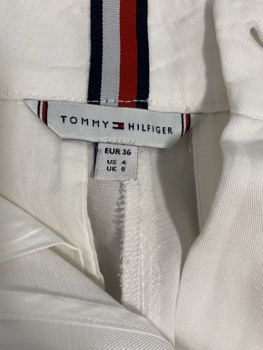 Pantaloni scurti albi dama din in Tommy H marime 36