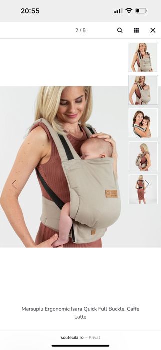 Marsupiu Isara Quick Full Buckle V2, Caffe Latte - Marsupiu Ergonomic