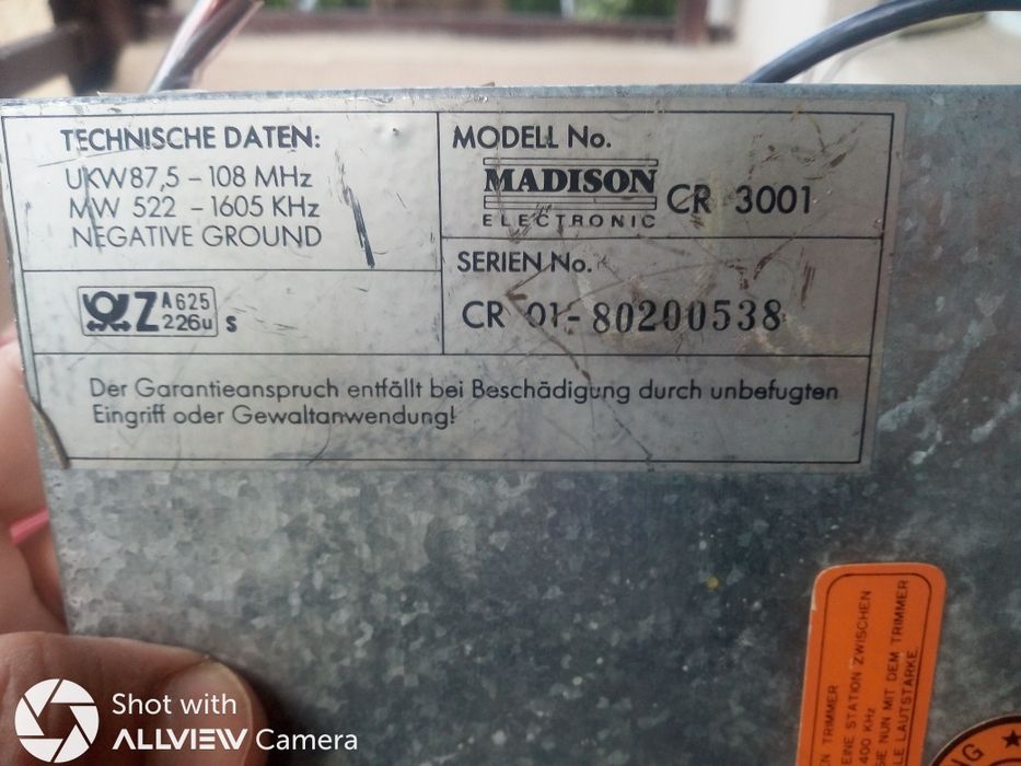 Radio casetofon Auto Colecție MADISON