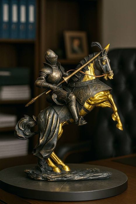 Американская ретро скульптура римская рыцаря из  керамика