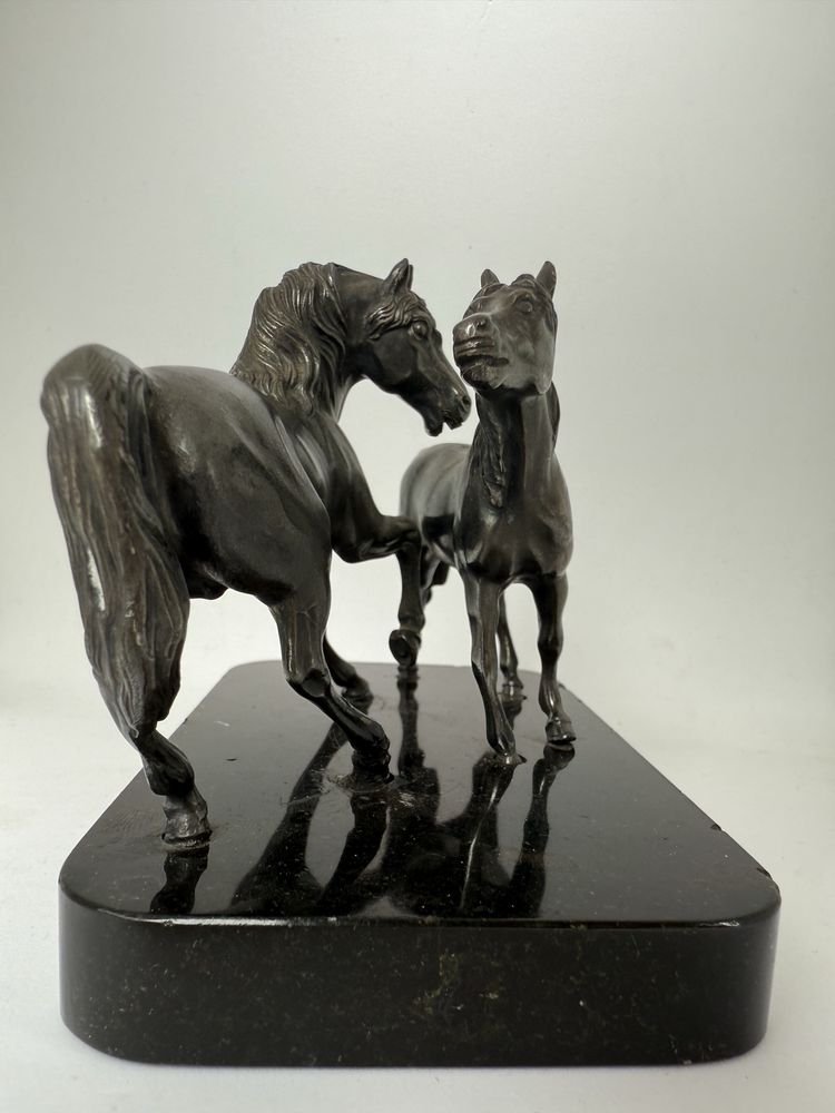 Statueta superba Pereche de cai dupa Pierre-Jules Mêne