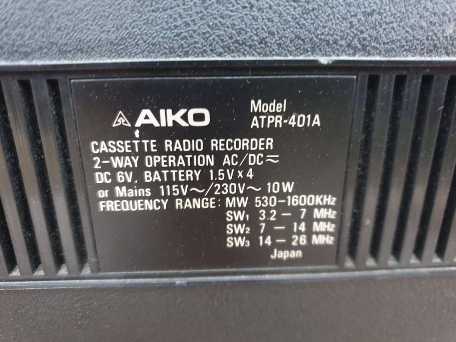 Radio Casetofon AICO model ATPR -401A  Made in Japan