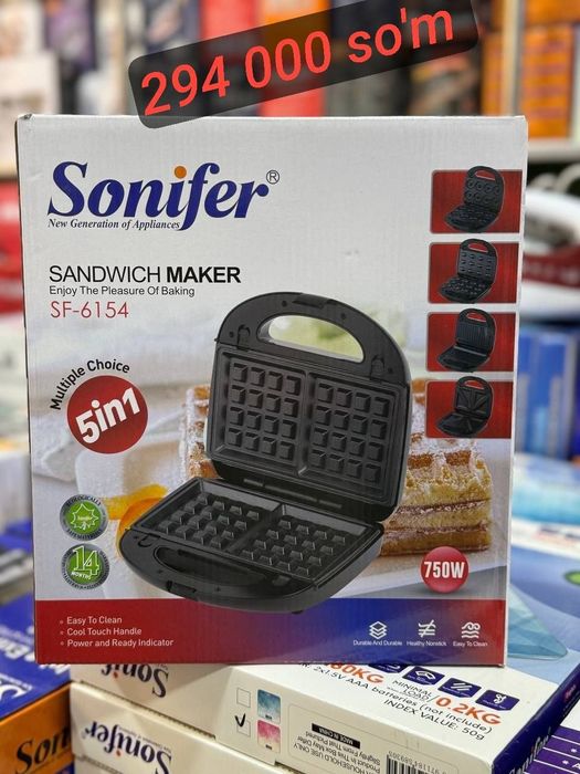 Оригинал SONIFER бренд Вафлиница 5in1 Тостер Арзон нархларда 
Чинни бо