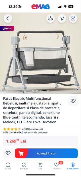 Patut electric multifunctional bebelusi