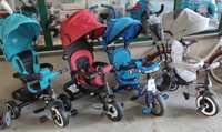 Triciclete pentru copii cu functie de dormit, Cadru din Aluminiu, Otel