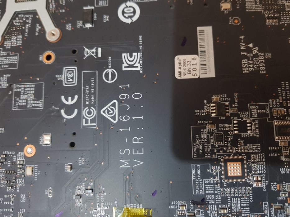 Placa baza msi gv62 core i5 gtx1050 ti. Pentru piese