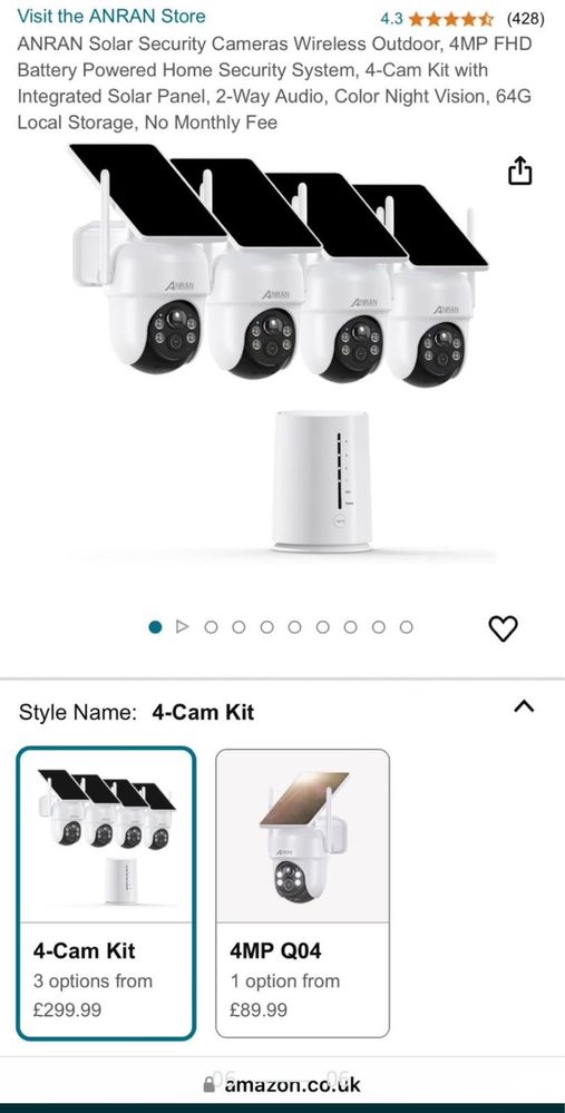 Set 4 camere ANRAN Solar Security  Wireless Nou Transport inclus