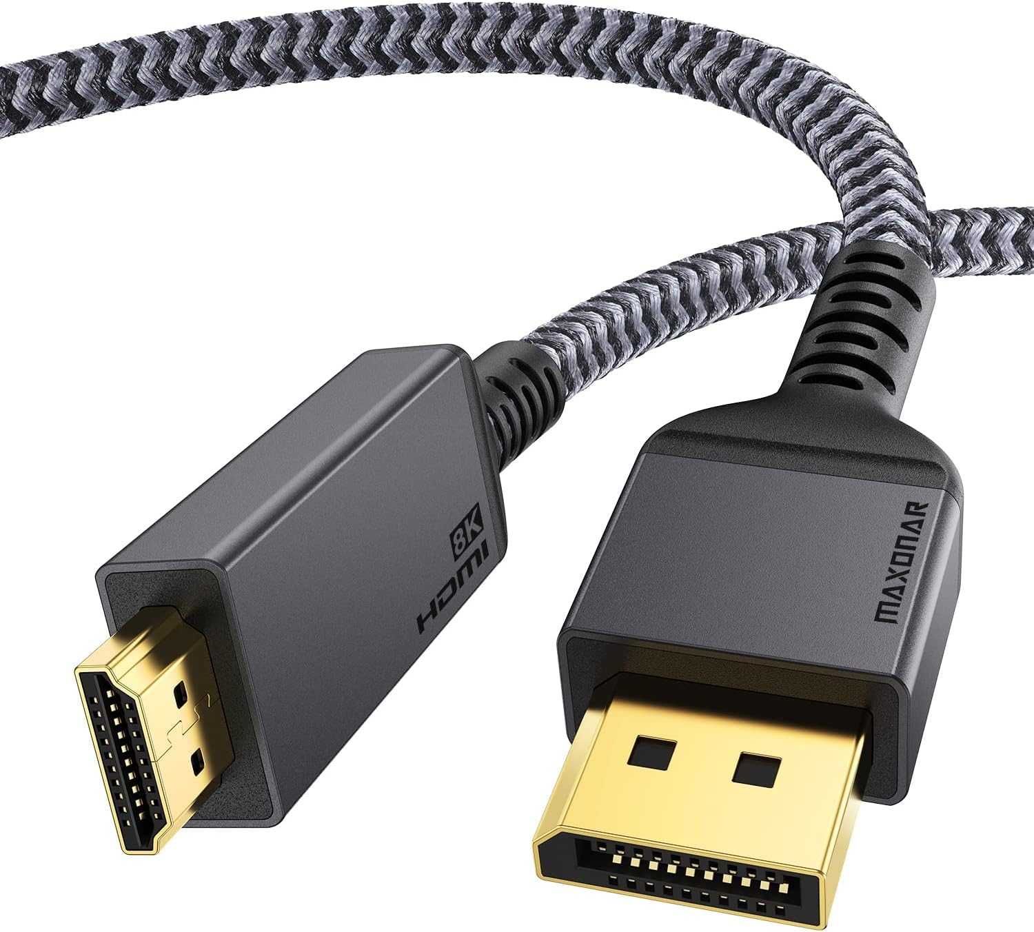 Cablu 2 metri Maxonar 8K-60Hz DisplayPort 1.4 la HDMI 2.1,audio video