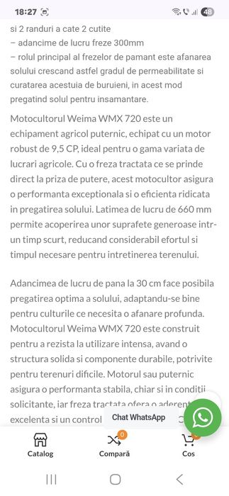 Motocultor cu freza tractata