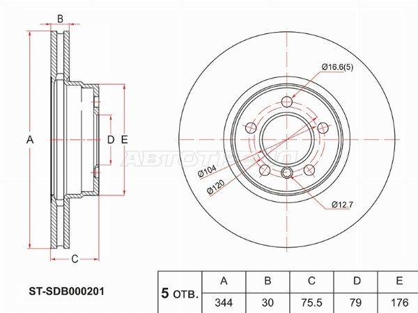 Диск тормозной Land rover Rover
