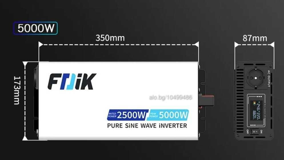 Invertor FDiK S3 5000W putere continua 2500W 12V/24V – sinus pur, LCD