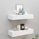 Dulapuri de perete cu sertare 2 buc. alb, 60x23,5x10 cm MDF