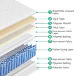 Saltea 7 zone cu arcuri individuale H3 |YT 614465 White 90x200cm