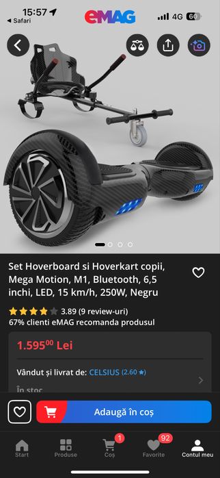 Hoverboard si Hoverkart Mega Motion M1 6.5 inch