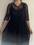 Rochie neagra dantela, scurta, L