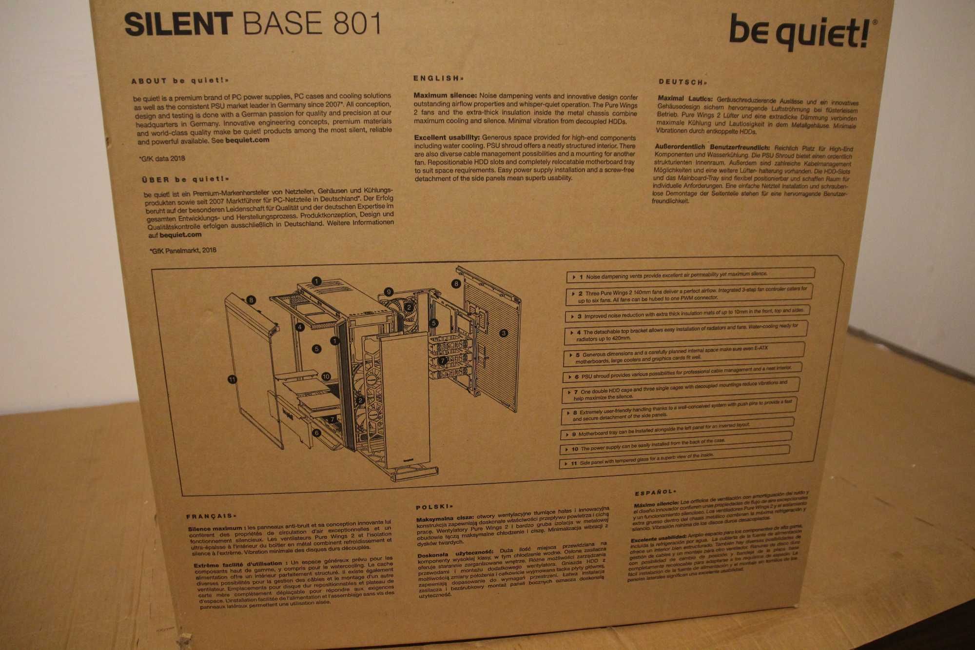 Кутия за копютър BE QUIET silent base 801 Window