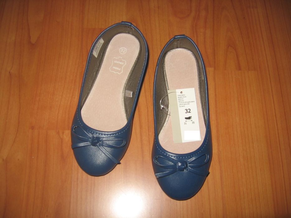 Pantofi fete, masura 32, NOI, albastru.