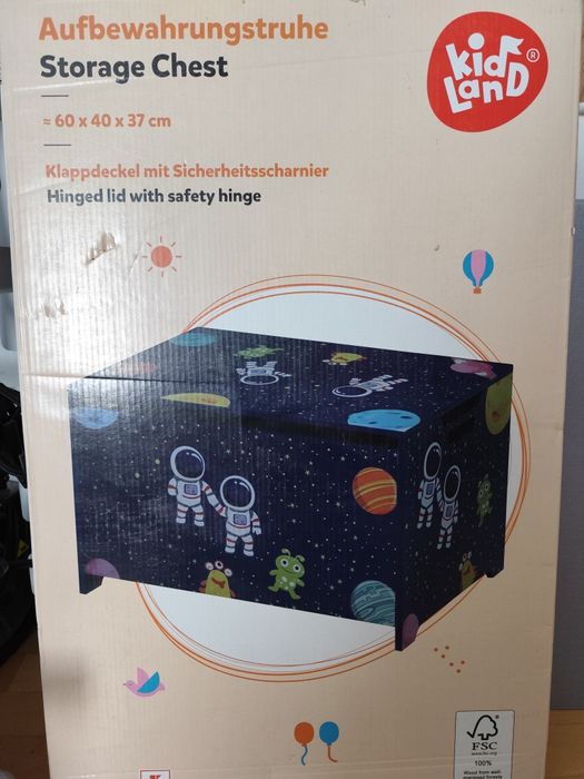 Детска дървена ракла / кутия за играчки