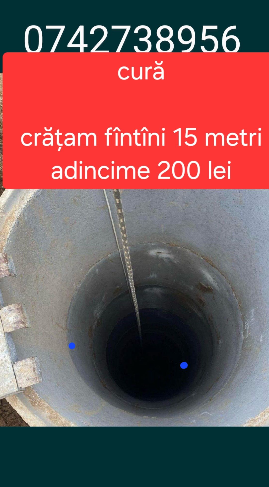 Executam curățirii fântâni, adâncirii fântâni