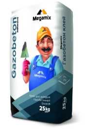 Kley gazablok Gazobeton, mayolika Mosaic, teplo izol, MEGAMIX 25kg