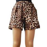 Pantaloni scurti cu imprimeu leopard, L/XL, cheetah, S/M, M/L,buzunare