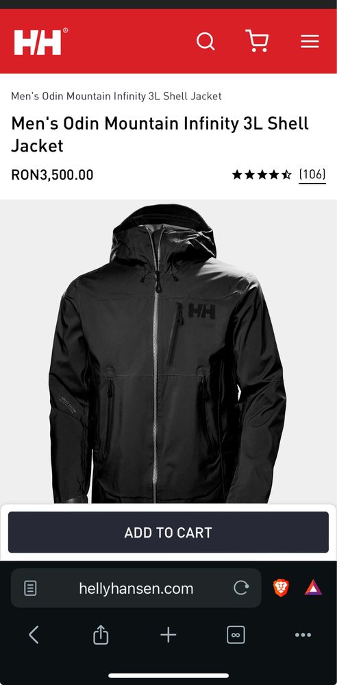 Geaca hardshell Helly Hansen Odin 3L S mammut ortovox norrona