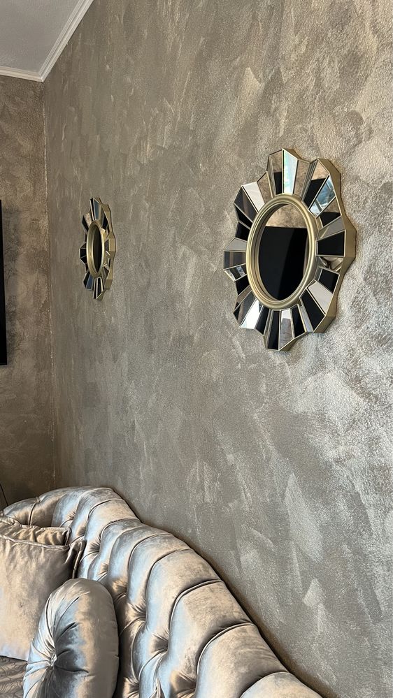 Oglinda decor living set 2 bucati argintiu superbe